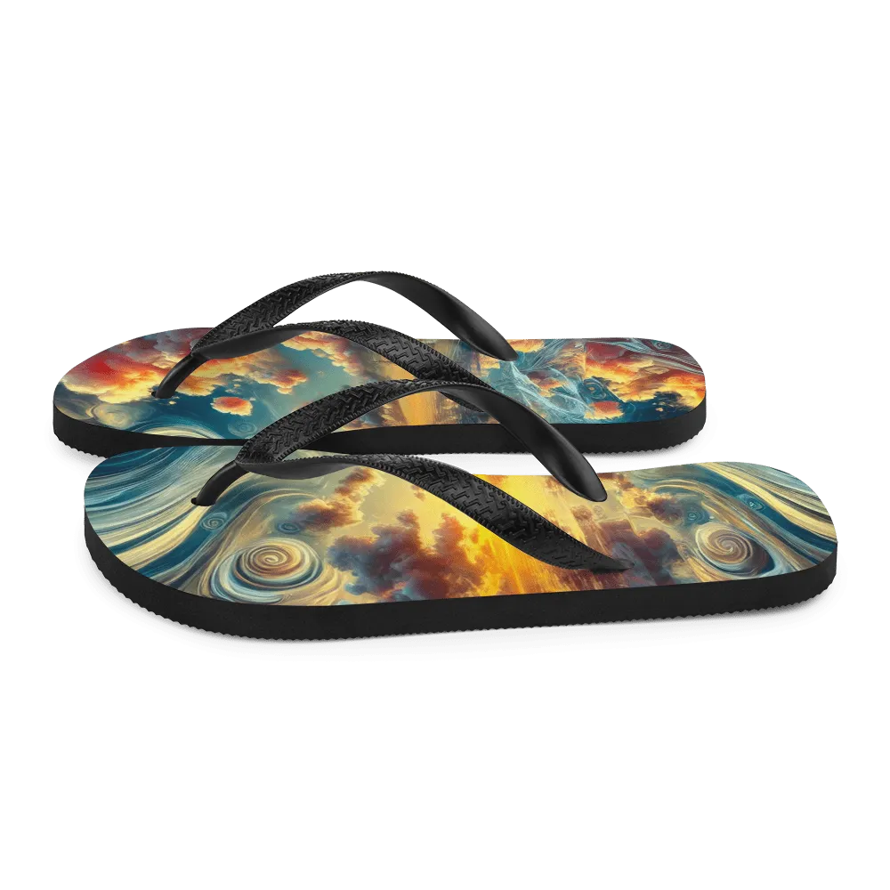 Bahamas Sunset Surreal Flip Flops