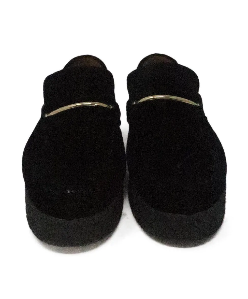 Celine Black Velvet Platform Loafers sz 8